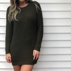 Green sweater dress